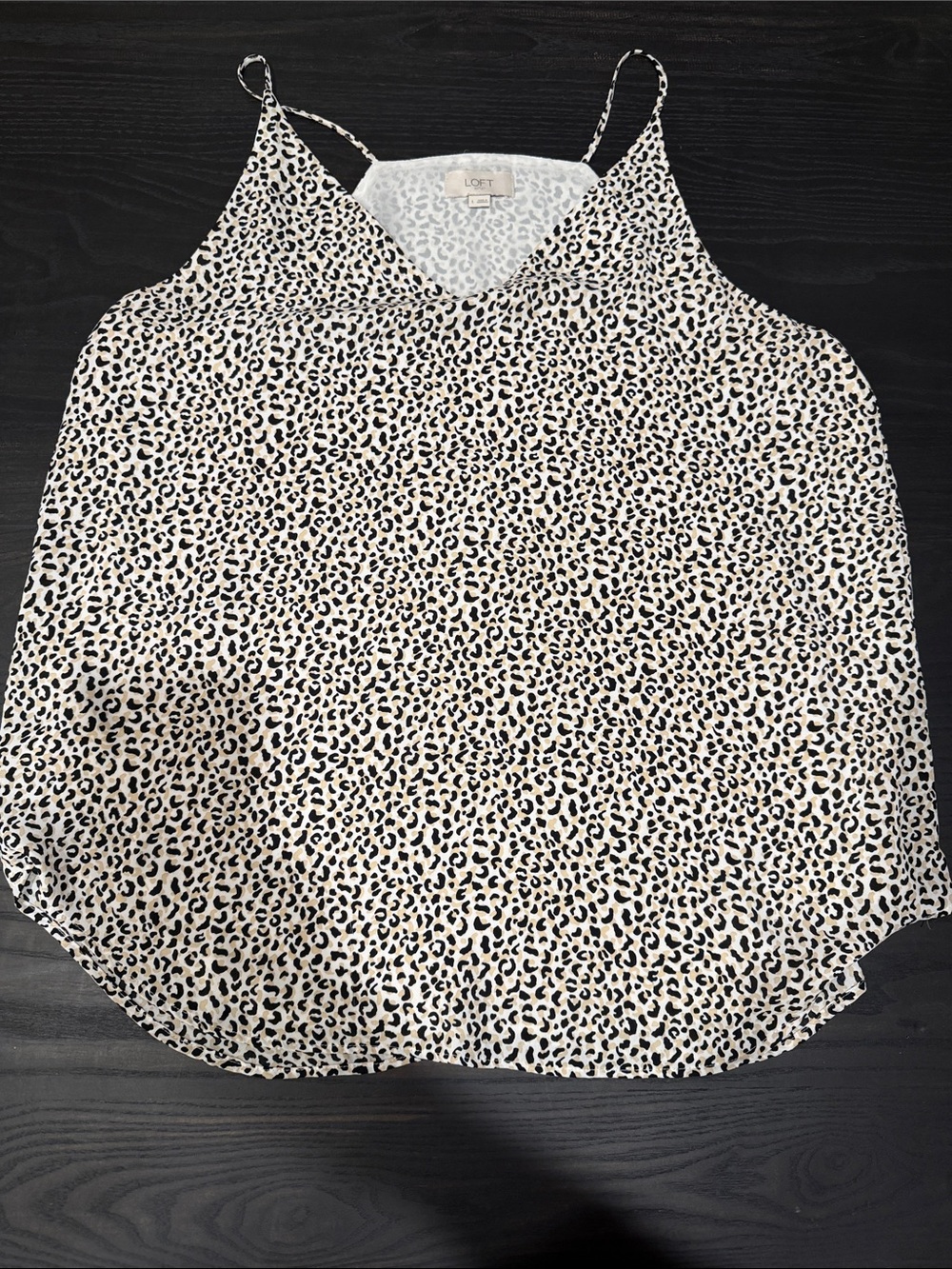LOFT Cream Leopard-Print Spaghetti Strap Cami